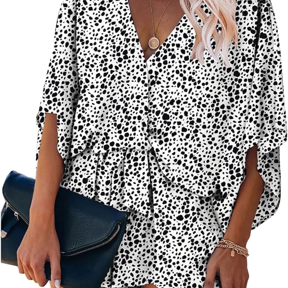 Black and White cheetah romper